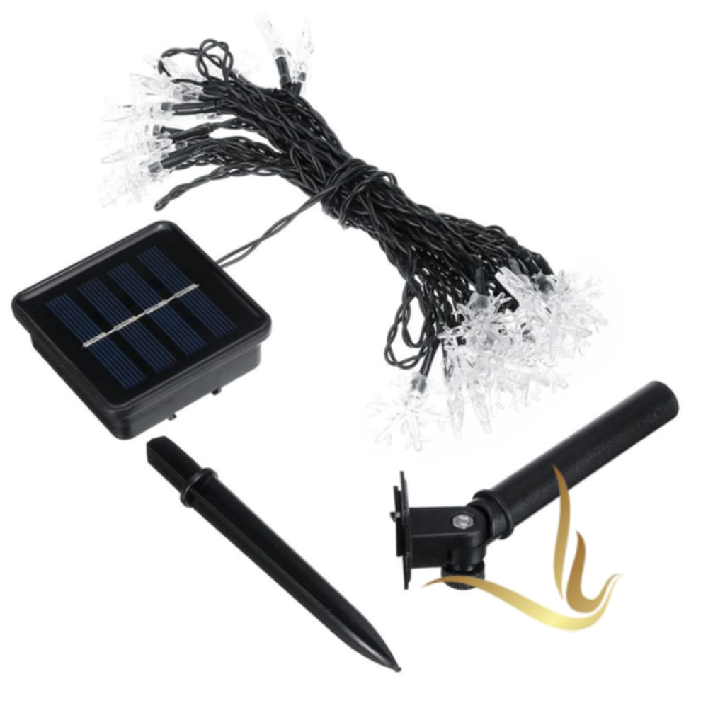 Luces LED Solares Navideñas Copo de Nieve (6.5m) - Imagen 2