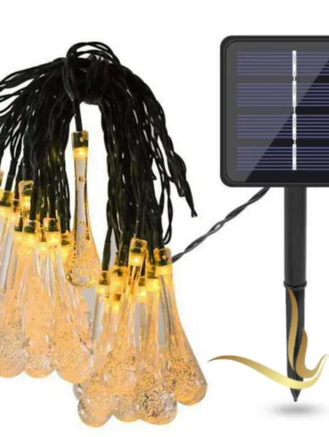 Luces LED Solares Navideñas Gotas de Agua (7m)