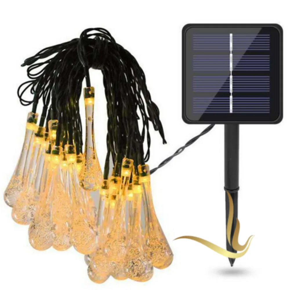 Luces LED Solares Navideñas Gotas de Agua (7m)