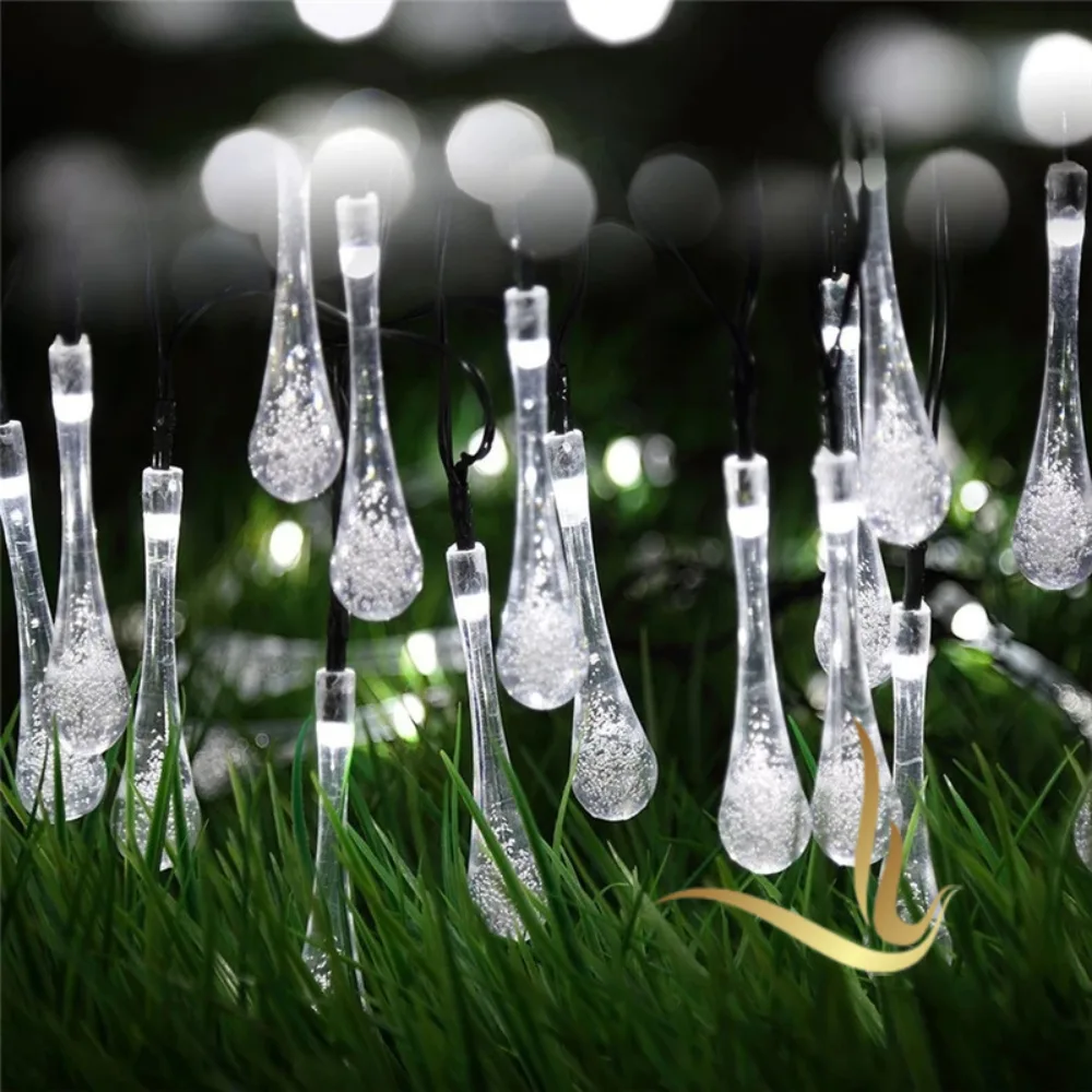 Luces LED Solares Navideñas Gotas de Agua (7m)