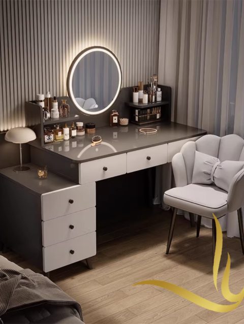 Tocador de Maquillaje Moderno con Espejo Iluminado LED
