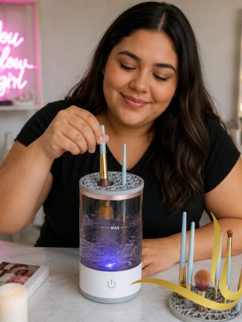 Mini Lavadora y Limpiadora de Brochas de Maquillaje
